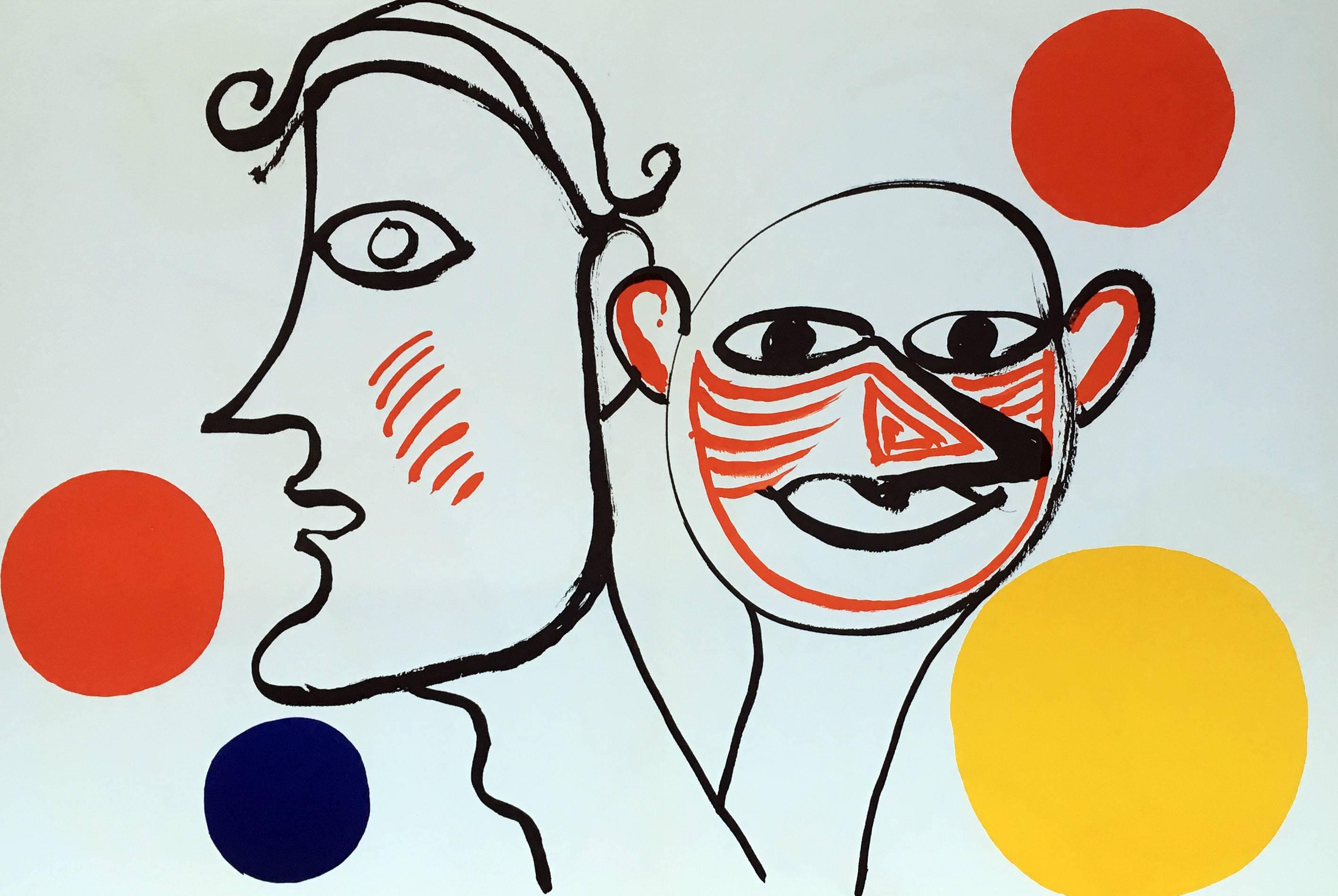 Vintage Alexander Calder Lithograph 
Portfolio: Derriere Le Miroir
Published by: Galerie Maeght, Paris, 1971
Unsigned from an edition of unknown 
Excellent frame piece. Excellent overall quality. 

Lithograph in colors 1971
11 x 15 inches
Minor