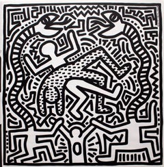 Original Keith Haring 1980s Record Art (Haring snakes)