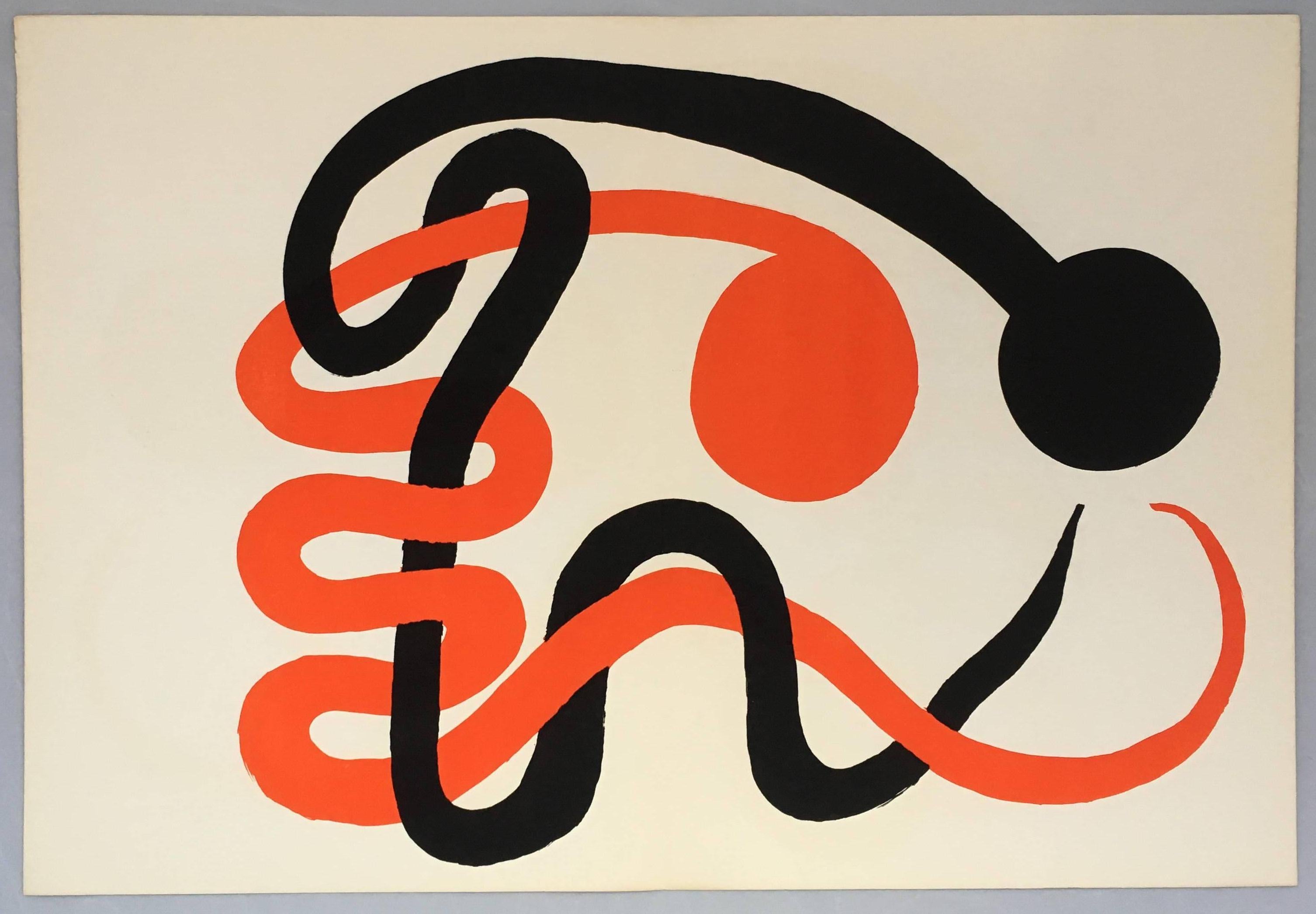 Alexander Calder Lithograph, Derrière le miroir (Calder serpents)  1
