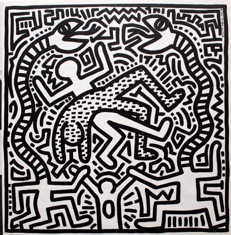 Keith Haring Original Keith Haring 1980s Record Art (Haring snakes