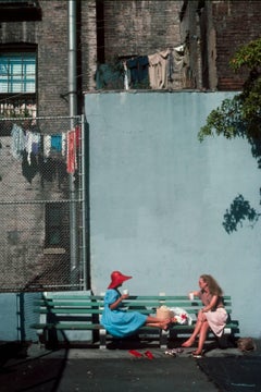 ‘Old Soho Conversations’ New York 1981 photograph (Manhattan park benches) 