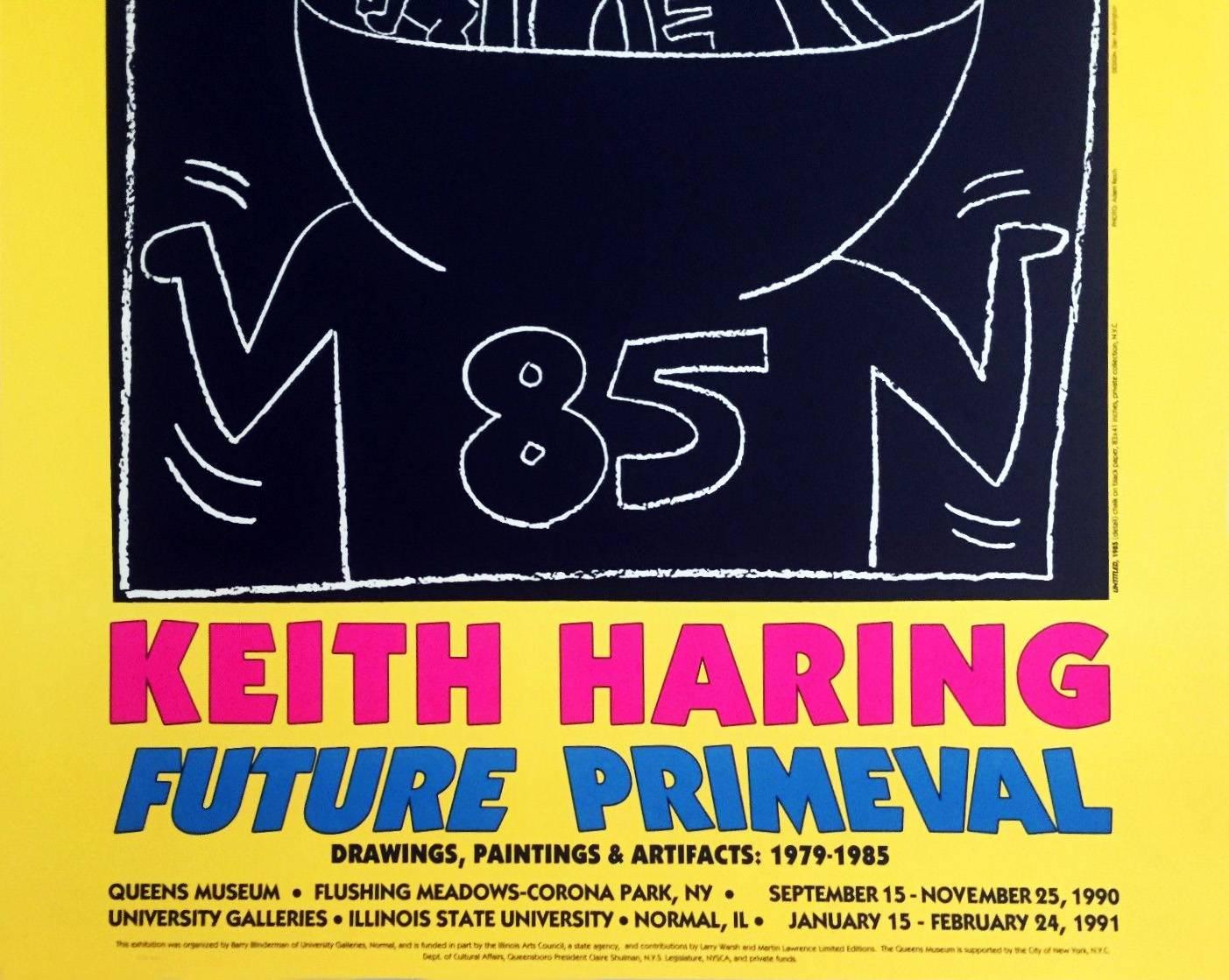 Keith Haring 1990 Future Primeval Exhibit Poster - Print by (after) Keith Haring
