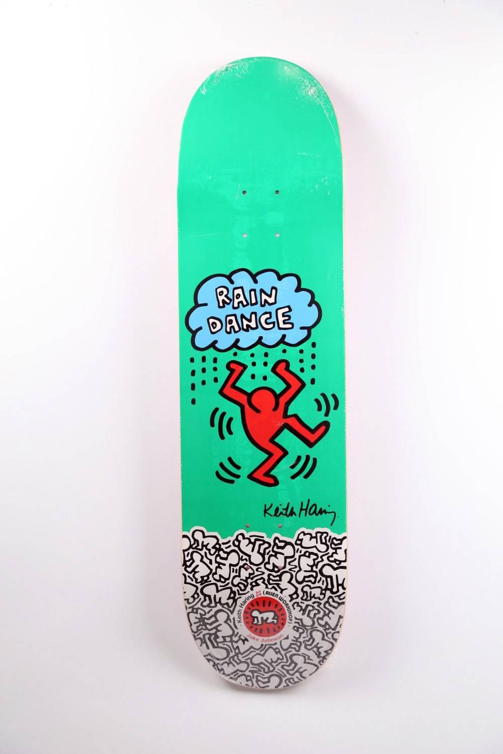 Keith Haring Skate Deck (Regentanz Grün) – Art von (after) Keith Haring