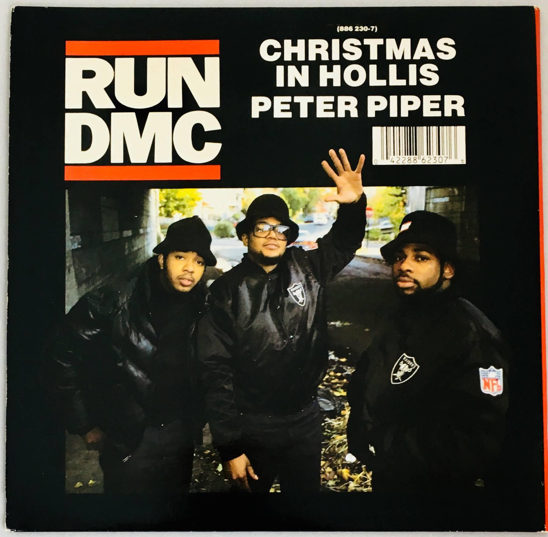 Rare Original Keith Haring Vinyl Record Art (Run Dmc Christmas)  1