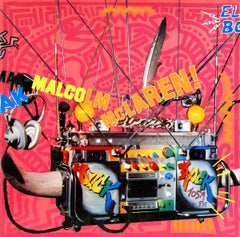 Original Keith Haring 1980s Record Art (Haring snakes)
