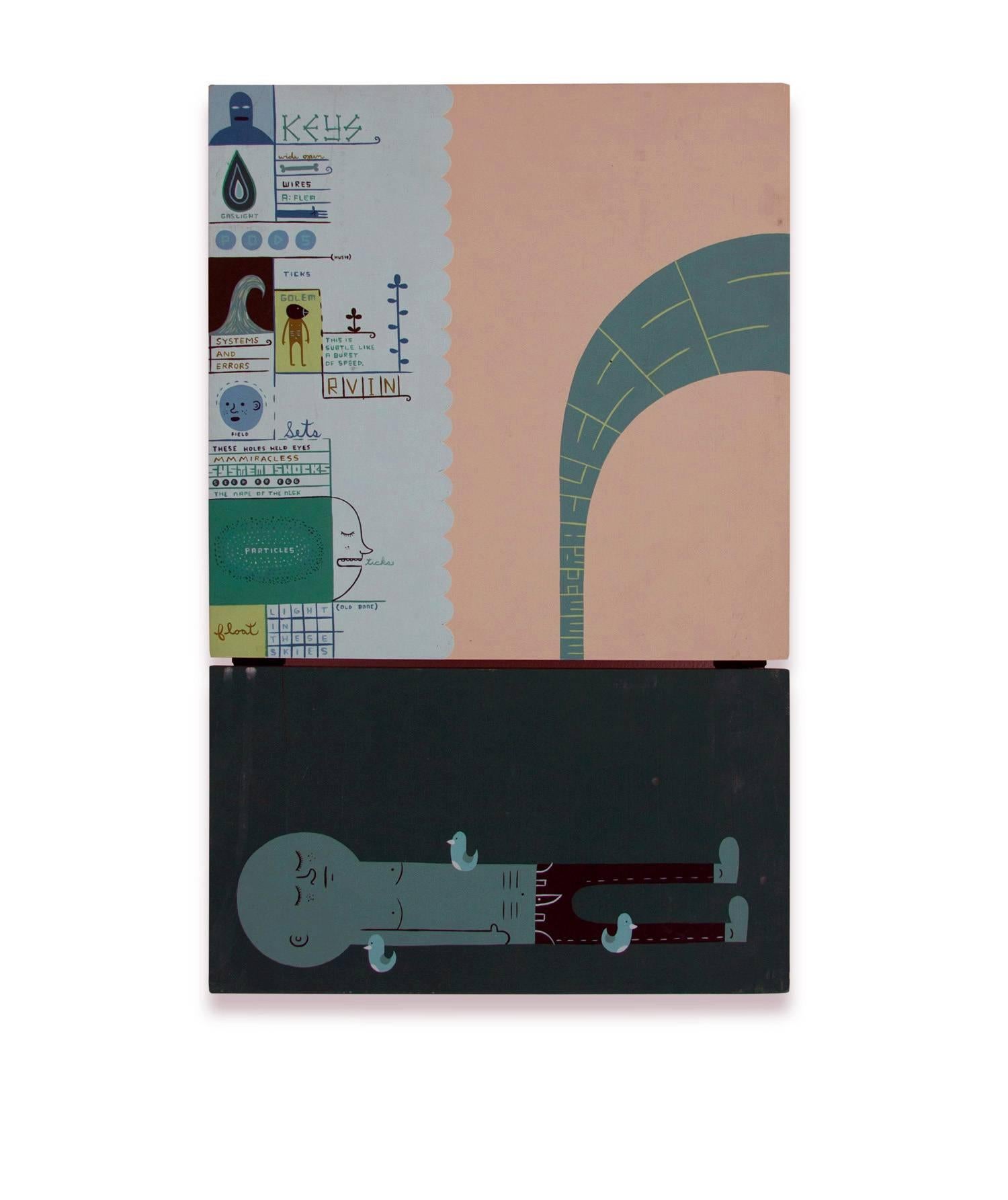 Jim Houser mixed media on wood panel 1