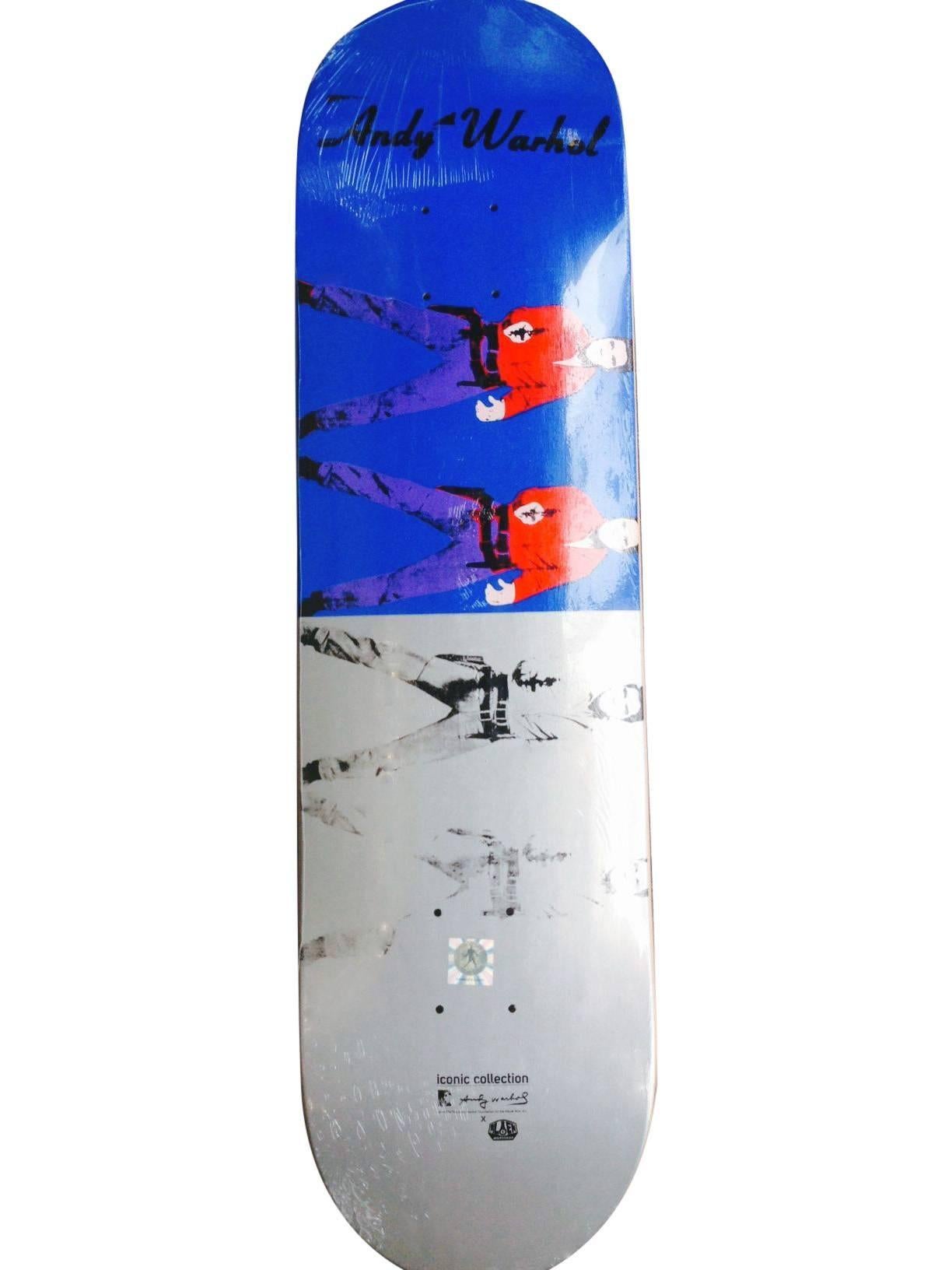 Rare Out of Print Andy Warhol ELVIS Skateboard Deck: New in its original packaging.
This work originated circa 2012 as a result of the collaboration between Alien Workshop and the Andy Warhol Foundation. A brilliant piece of pop art that makes for