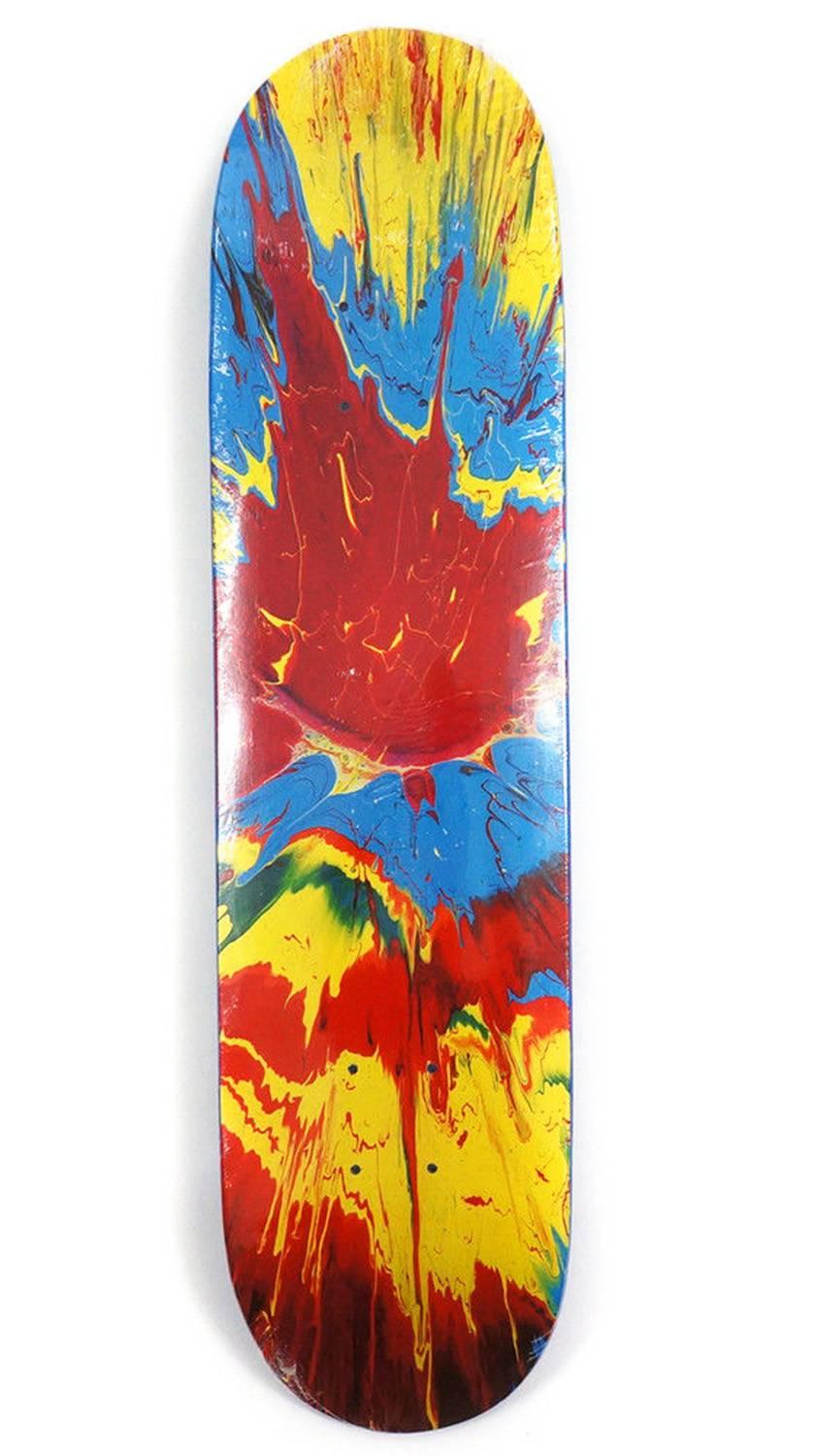Damien Hirst Spin Series Skate Deck, Supreme 2009

Medium: Screenprint in colors on polychrome wood skateboard deck

Dimensions: 31.1 x 7.68 in (78.99 x 19.51 cm) 

Stamped signature and Supreme logo on reverse