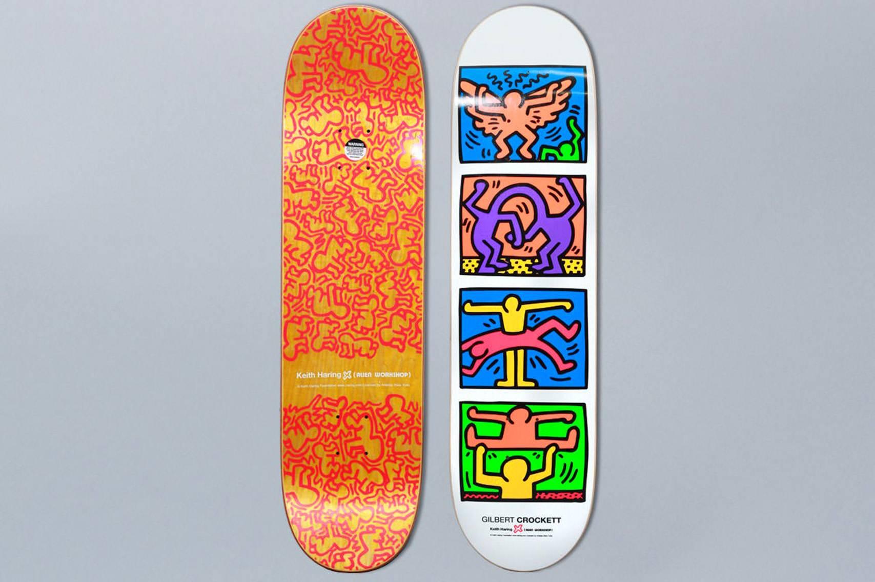 Haring Triple Image Skate Deck  - Street Art Art by Keith Haring