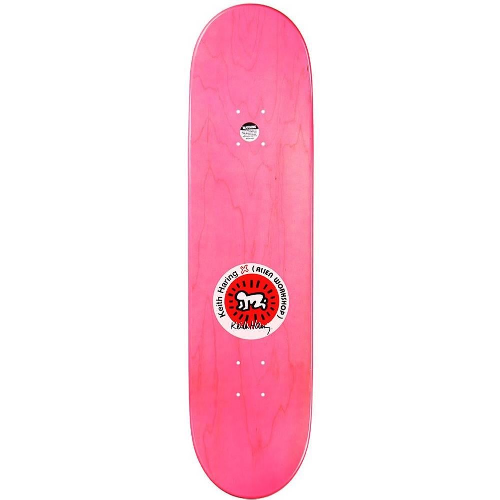 Sold out Keith Haring Skate Deck featuring the artist's signature Radiant Baby illustration.

This work originated circa 2013 as a result of the collaboration between Alien Workshop and the Keith Haring Foundation. The deck is new and in its