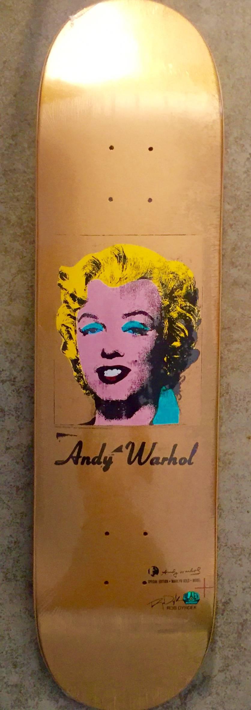 Andy Warhol Gold Marilyn Skate Deck Rare 2