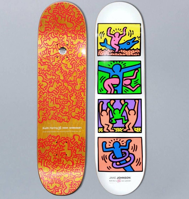 (after) Keith Haring Keith Haring Retrospect Skateboard Deck at 1stDibs