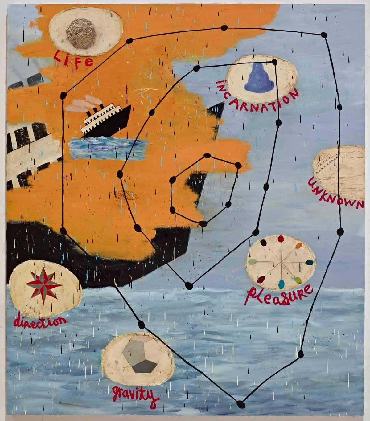 Squeak Carnwath Abstract Painting - Star Chart