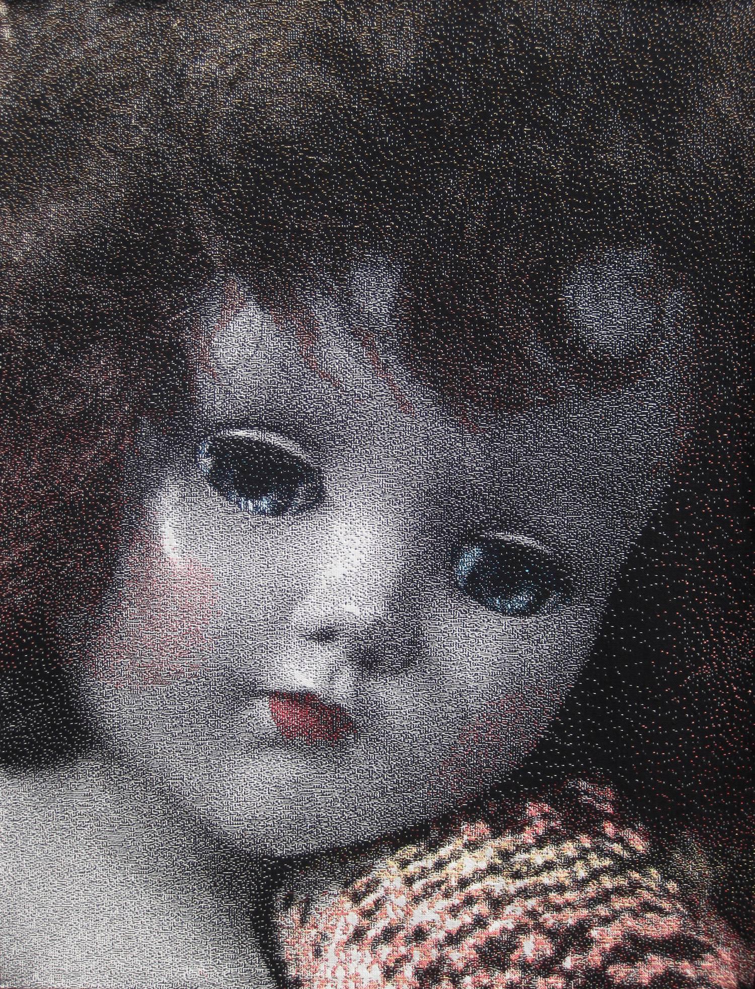 Doll Face Pillow - Mixed Media Art by Lia Cook