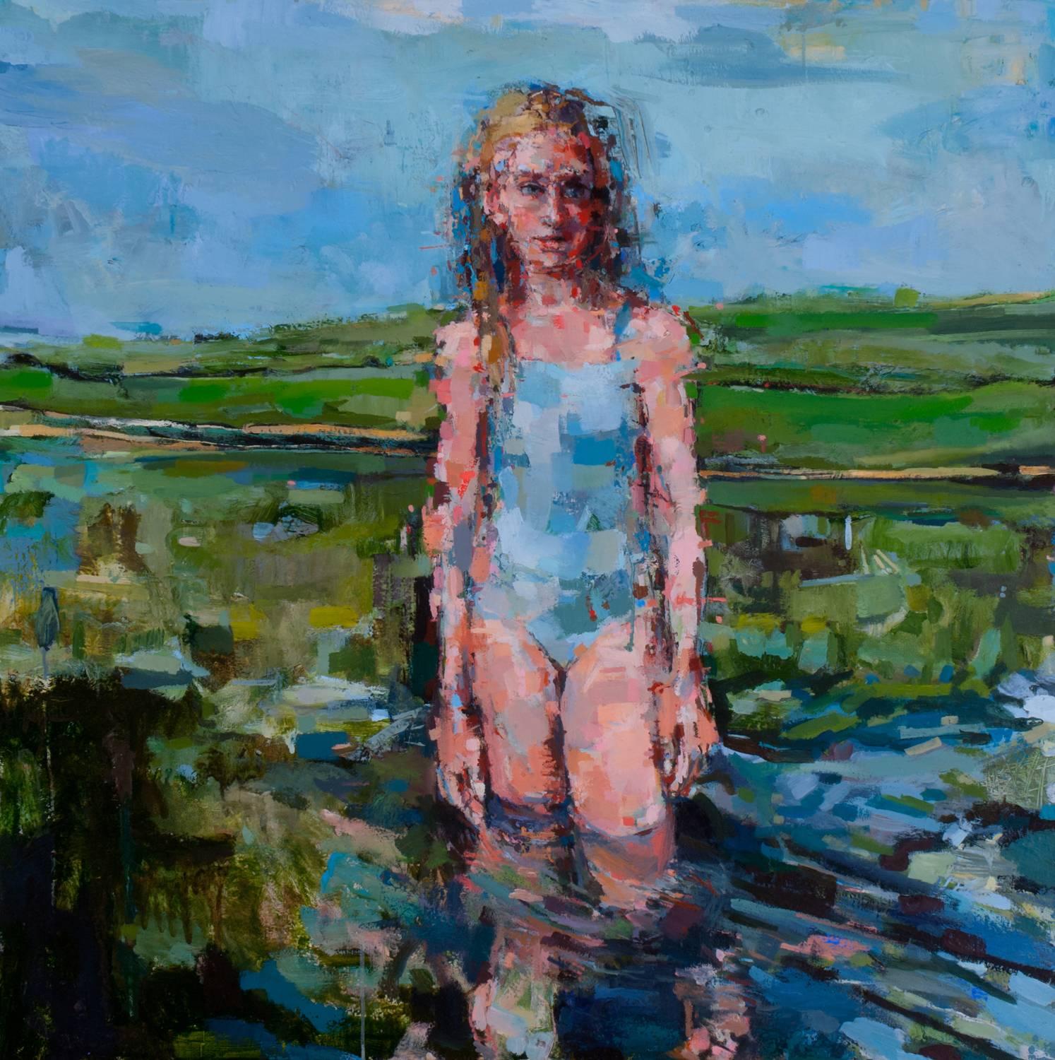 Devorah Jacoby Figurative Painting - Wading