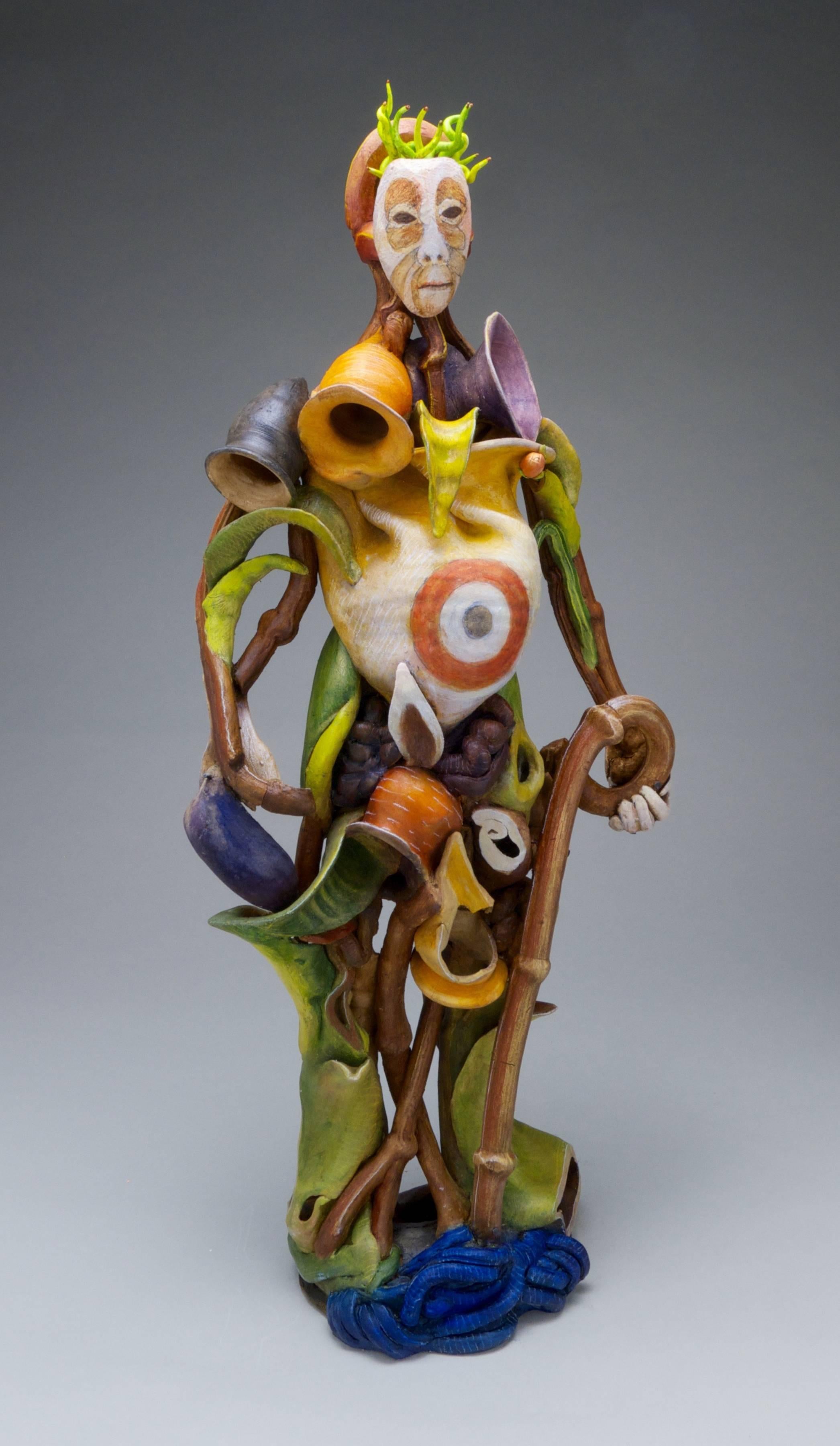Bill Abright Figurative Sculpture - The Green Man