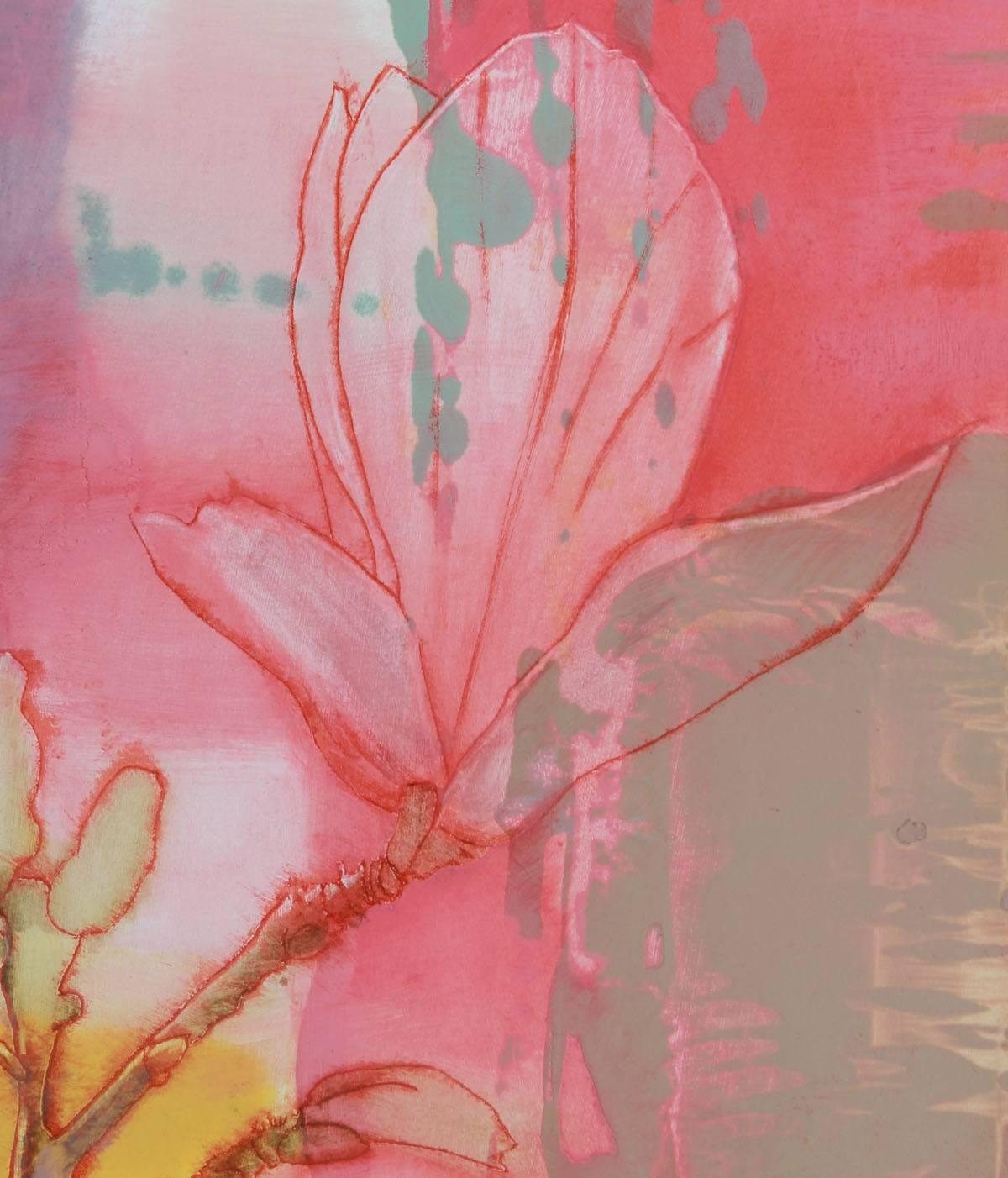 Kay Bradner Still-Life Painting - Pink Magnolia