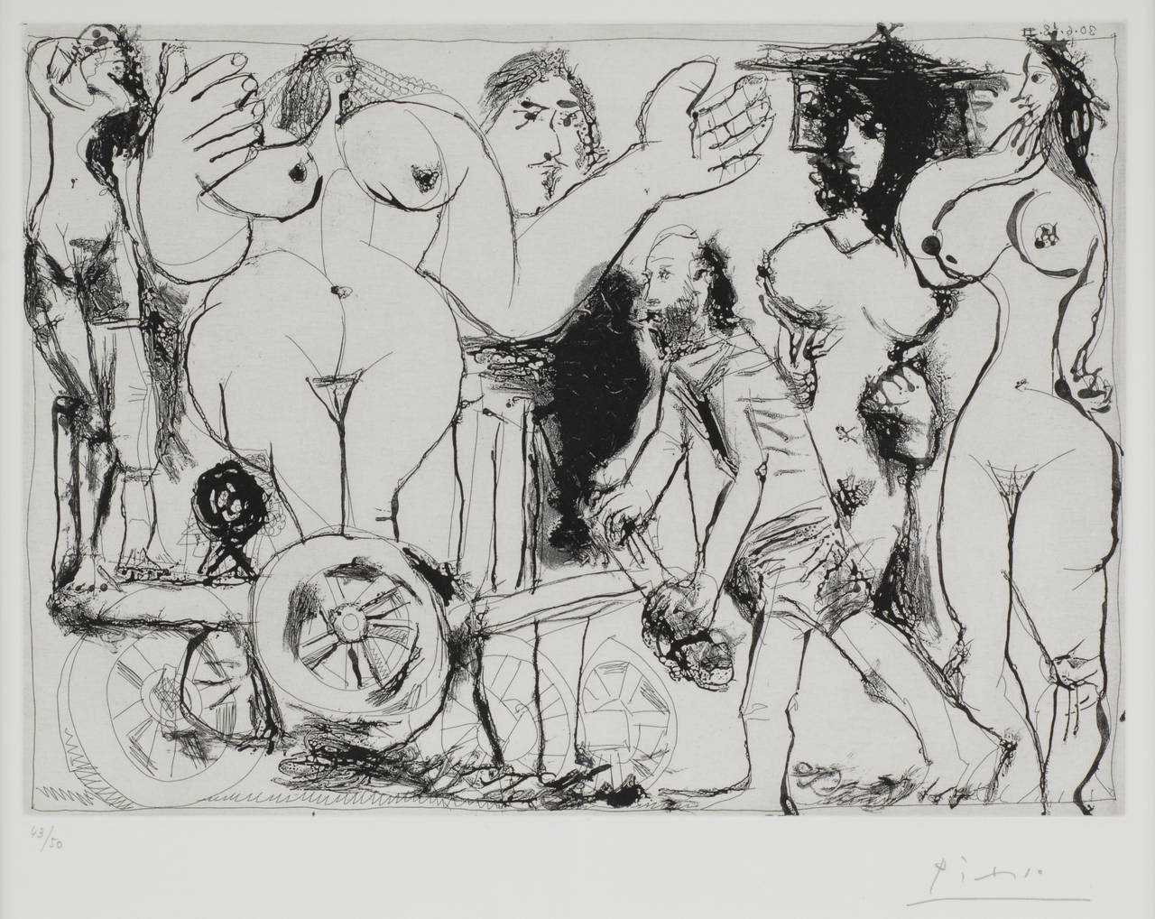 Pablo Picasso Figurative Print - Demenagement, ou Charrette Revolutionnaire