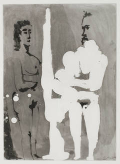 Peintre Debout a Son Chevalet, avec un Modele