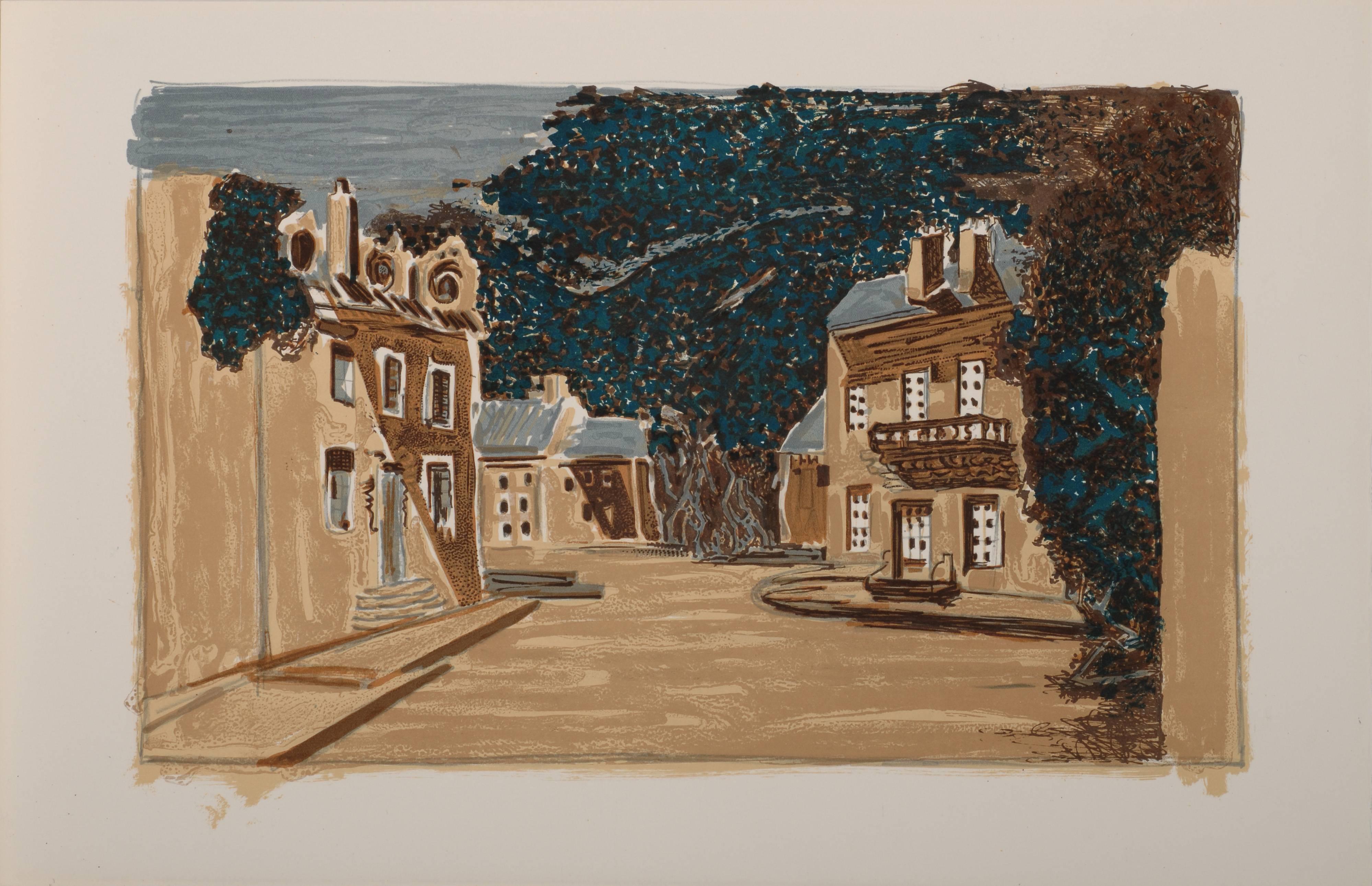Georges Braque Landscape Print - Decor Pour les Facheux, Regards sur Paris