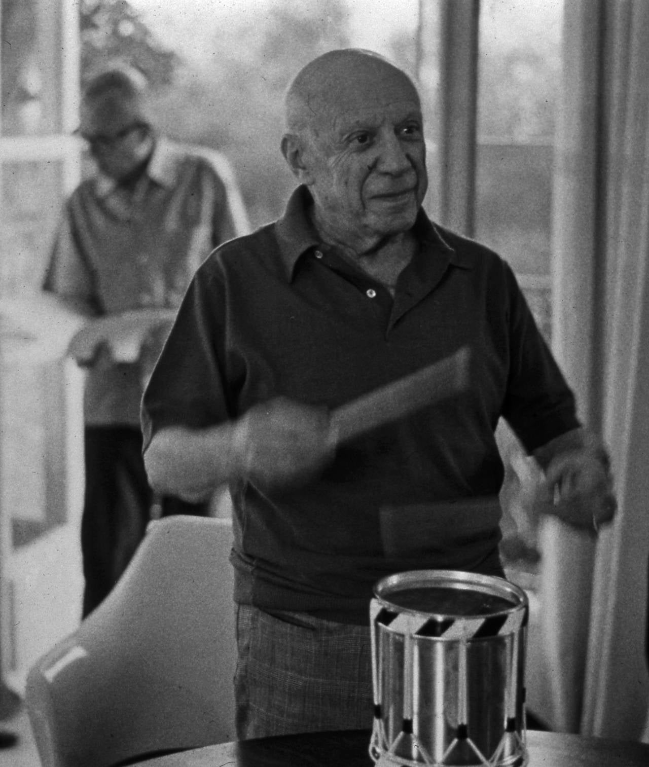Lucien Clergue Portrait Photograph - Picasso au Tambour, Notre Dame de Vie, Mougins