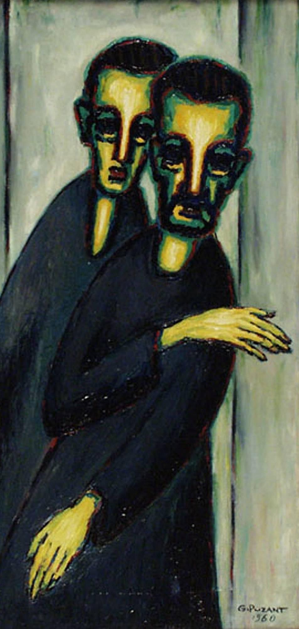 Puzant Godjamanian Figurative Painting - Two Men
