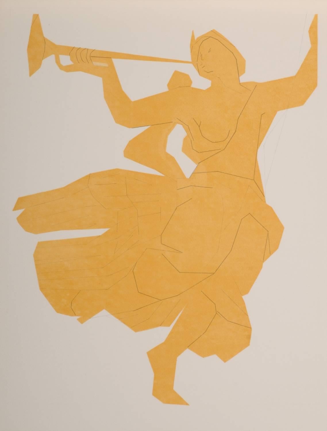 Andre Beaudin Abstract Print - Woman With Trumpet, Regards sur Paris