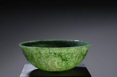 Antique Mughal Style Green Jade Bowl