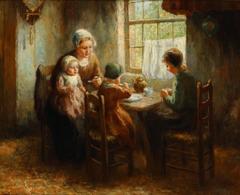 Mother with Children at Table