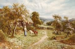 Young Girl by a Cottage