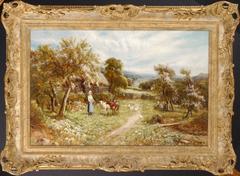 Young Girl by a Cottage