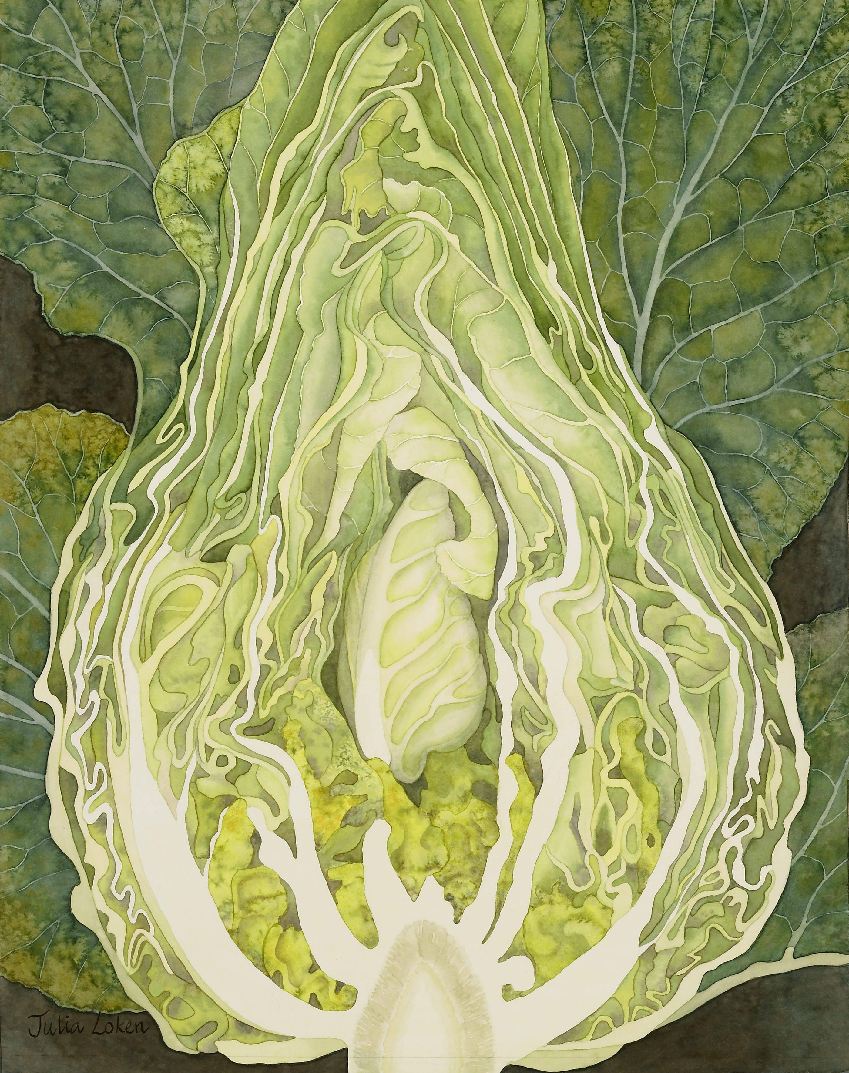 Julia Loken Still-Life Painting - Spring cabbage