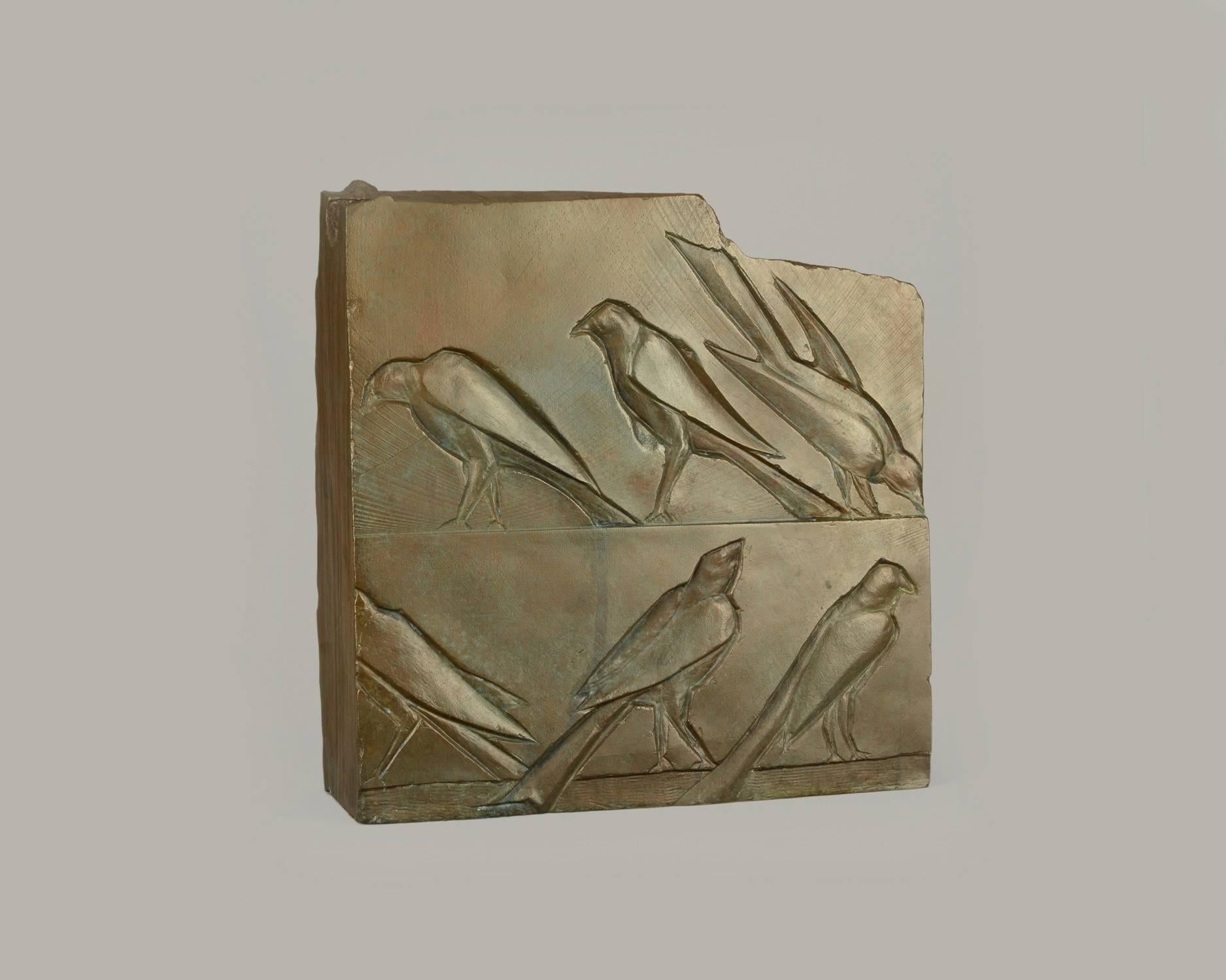 Gwynn Murrill Figurative Sculpture - Bronze Bird Relief