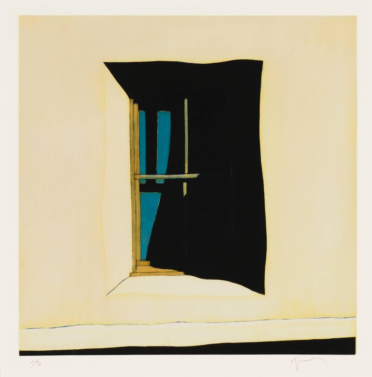 Harold Joe Waldrum Abstract Print -  La sombra de la ventana hacia el oeste de la capilla de San Antonio de Chacon