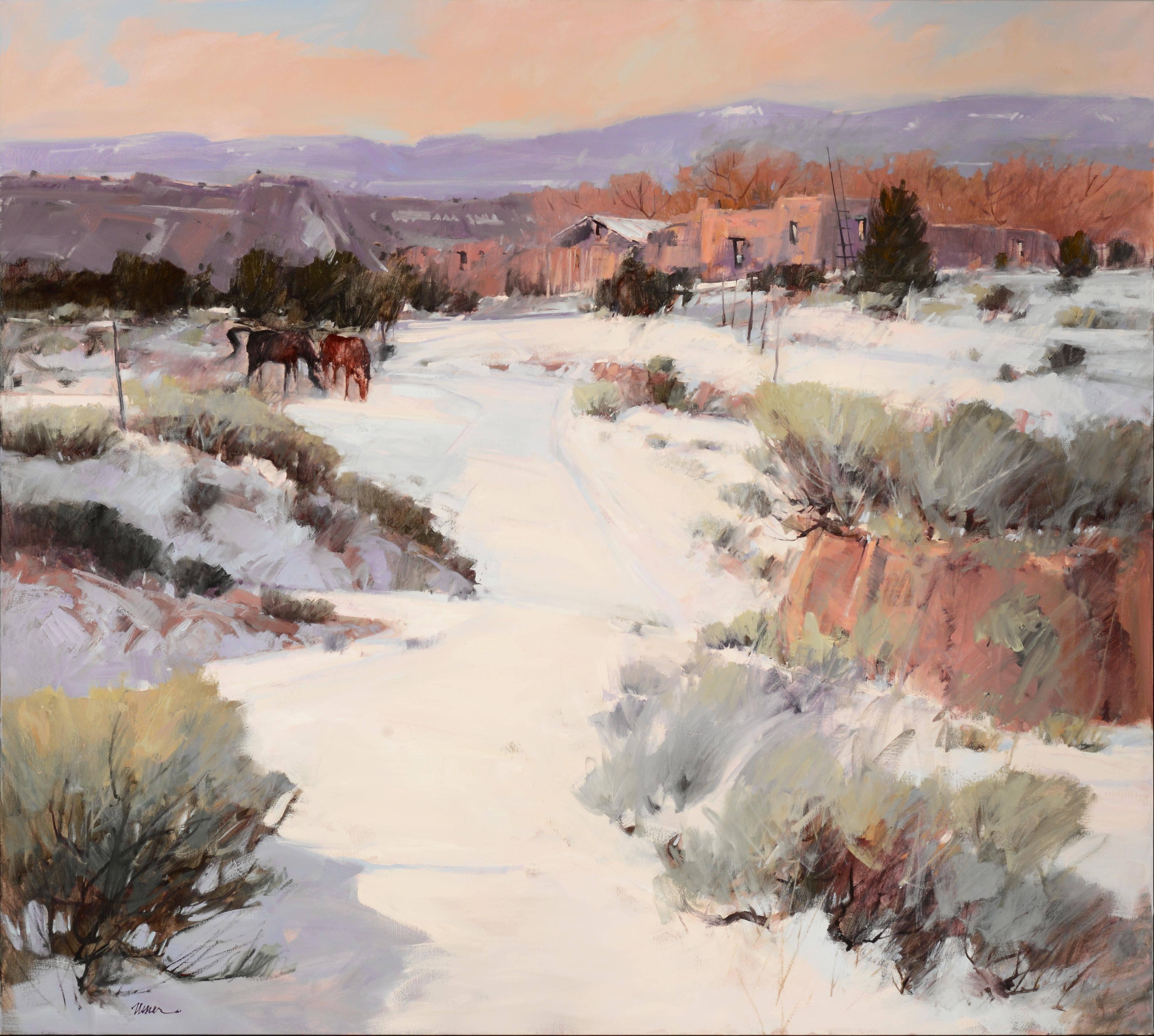Arturo Chavez Landscape Painting - Winter Grazing