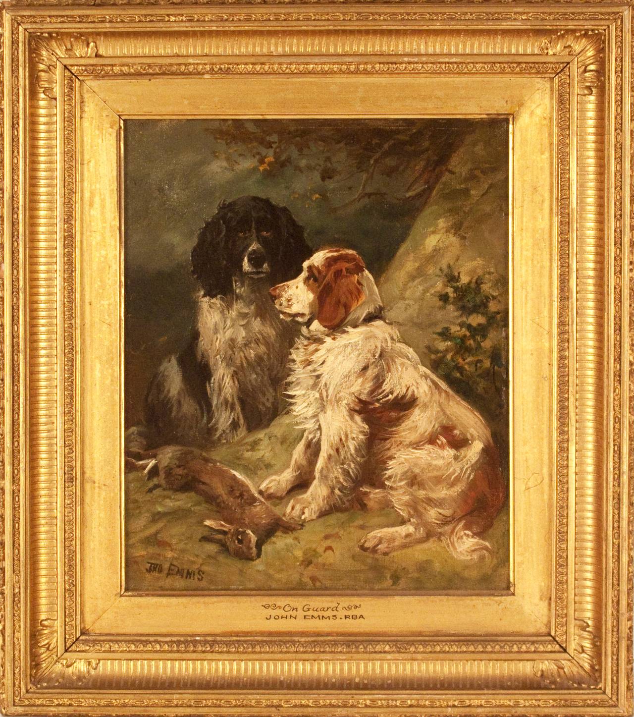 John Emms Animal Painting - On Guard, Dogs