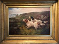 Antique English Setters in a Moorland Landscape