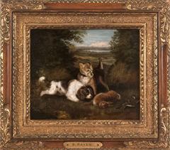 Spaniel and Terrier in a Landscape