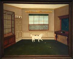 Dog in an Interior with a Cat and Canaries, 1844