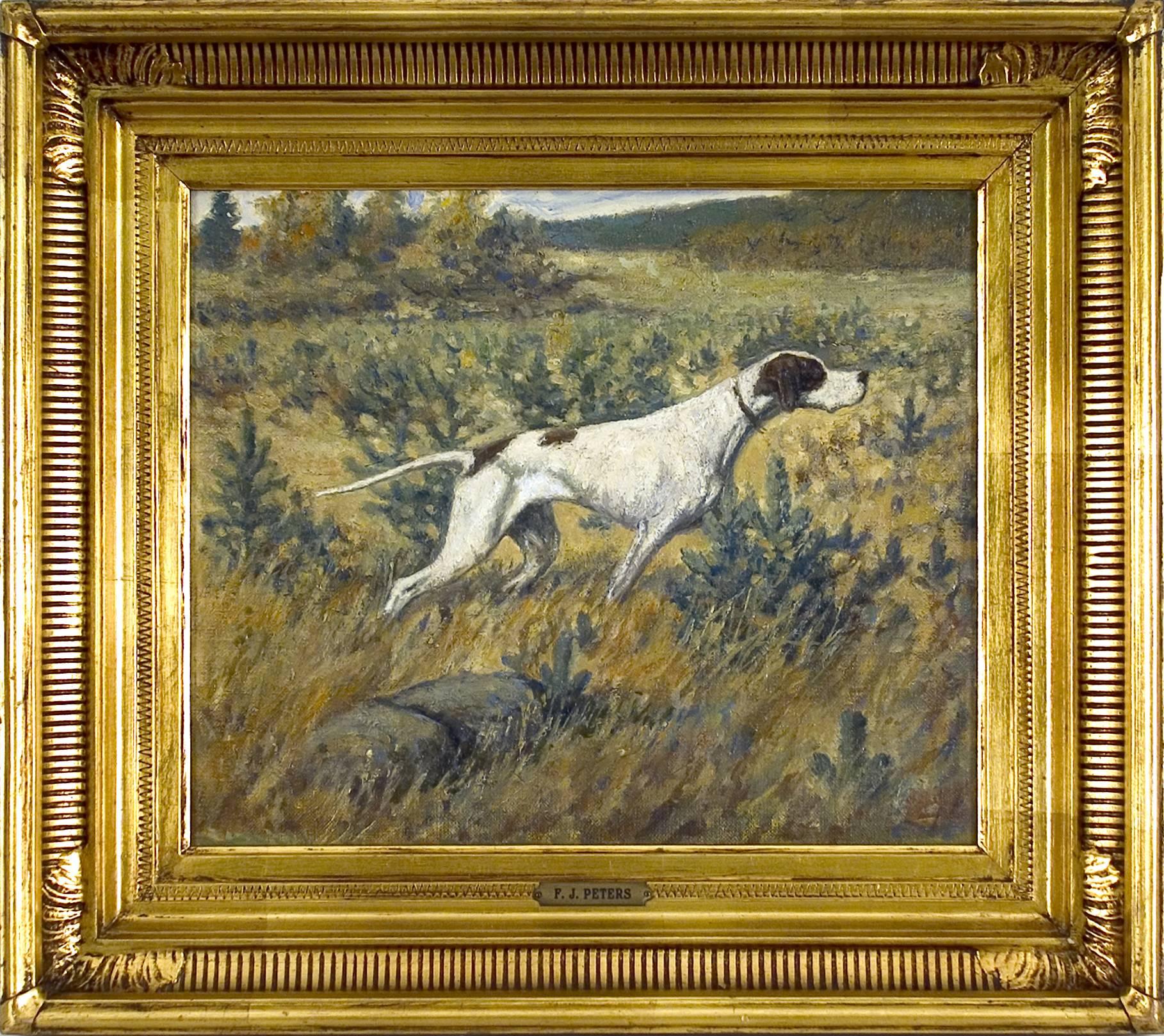 Unknown Animal Painting - Pointer in a Landscape