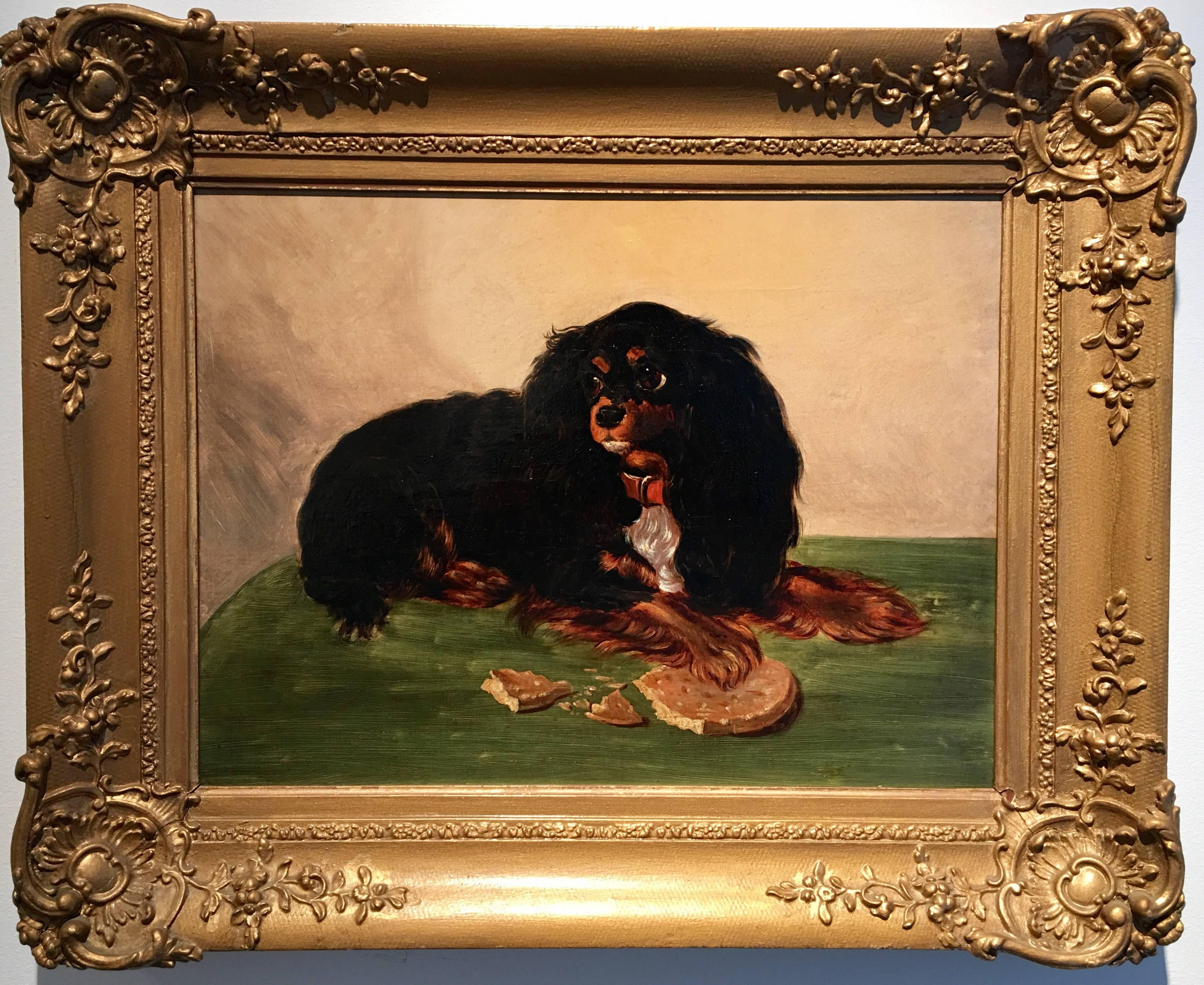 Unknown Animal Painting - Recumbent King Charles Spaniel