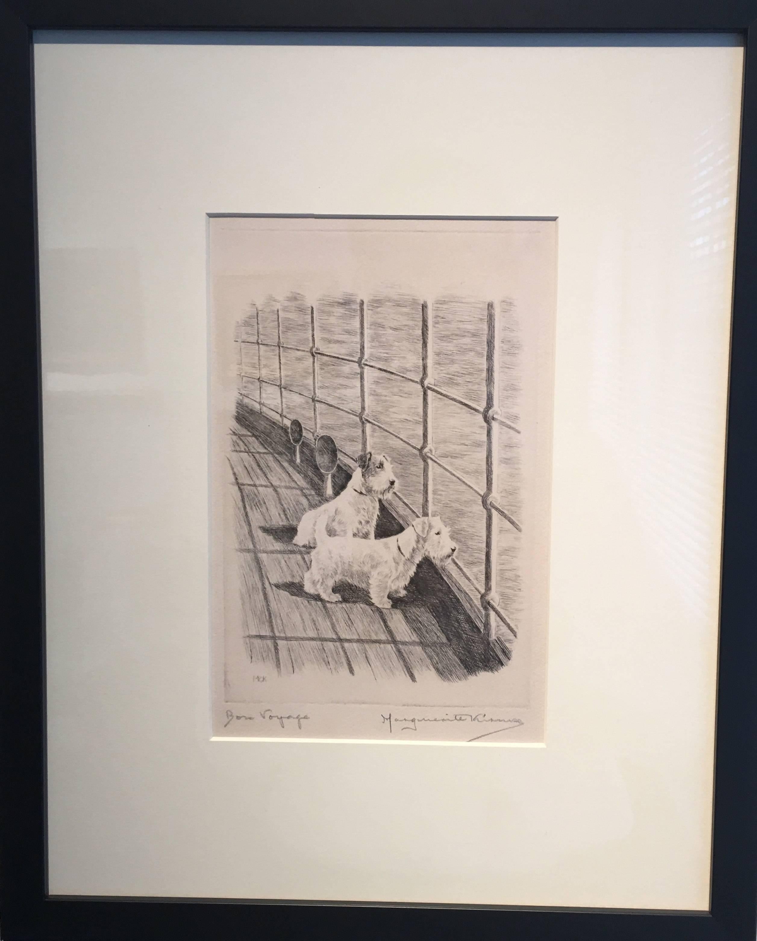 Marguerite Kirmse Animal Print - Bon Voyage, Fall, 1931