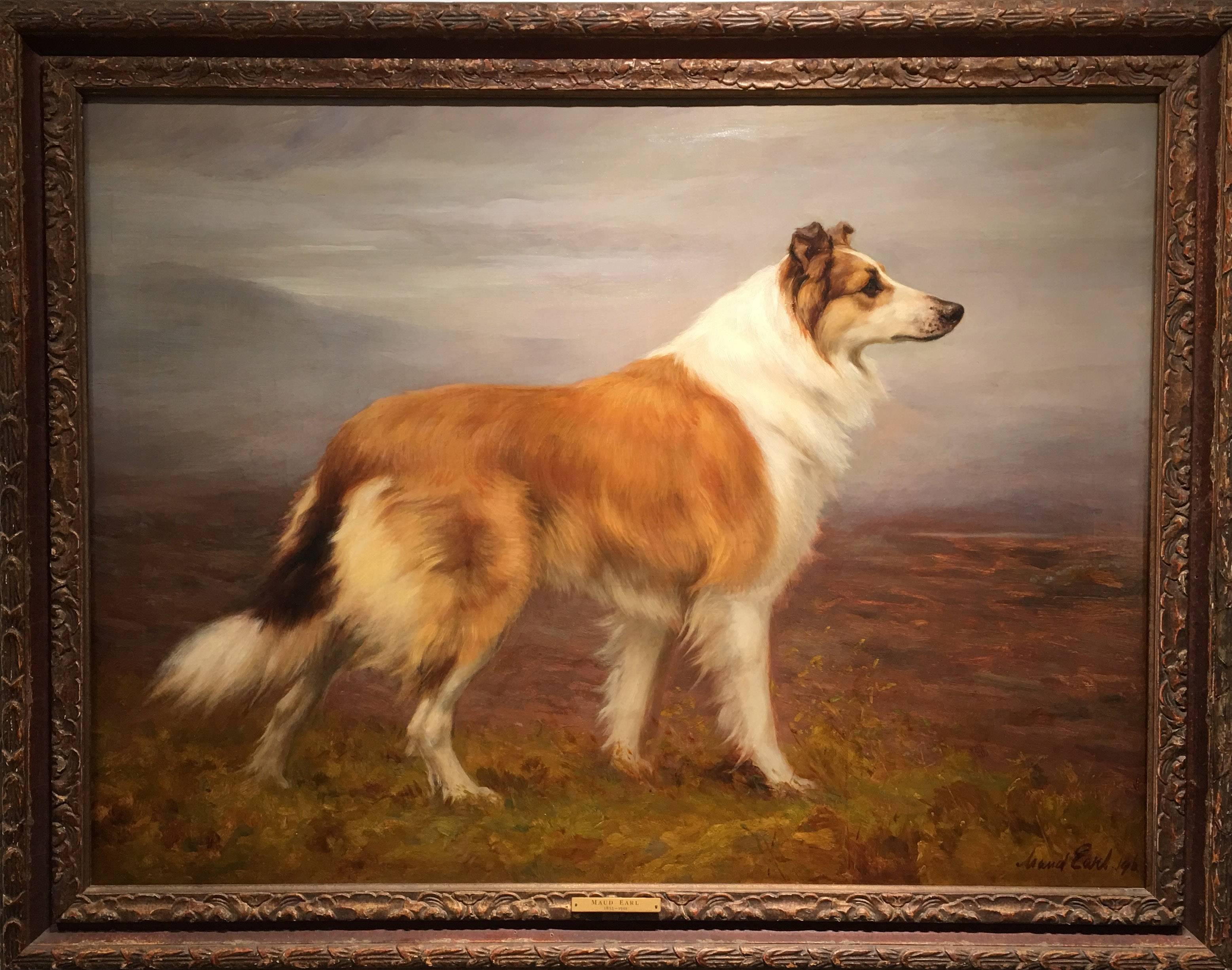 Maud Earl Animal Painting - Collie in a Landscape, 1896