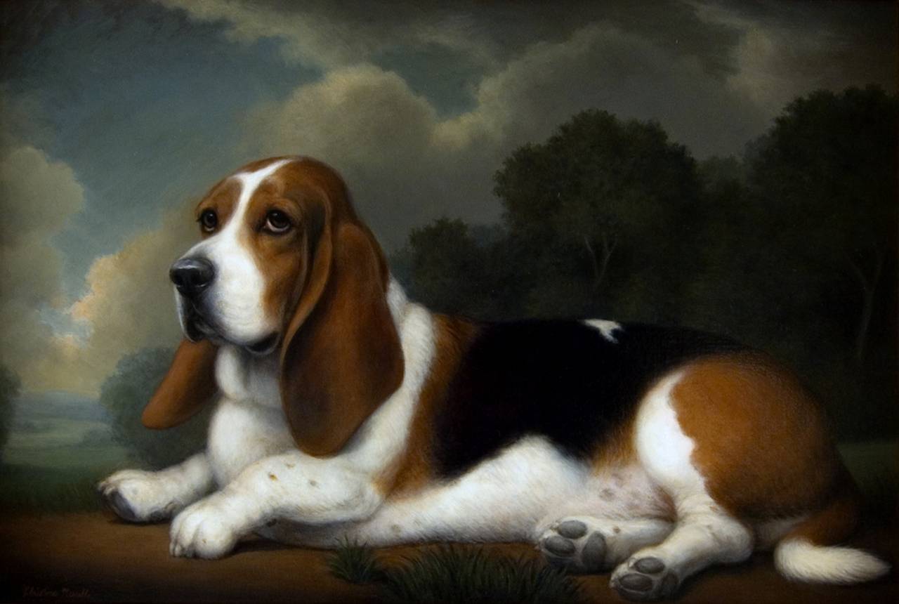 Un Coeur de Lyon, Dog - Painting by Christine Merrill