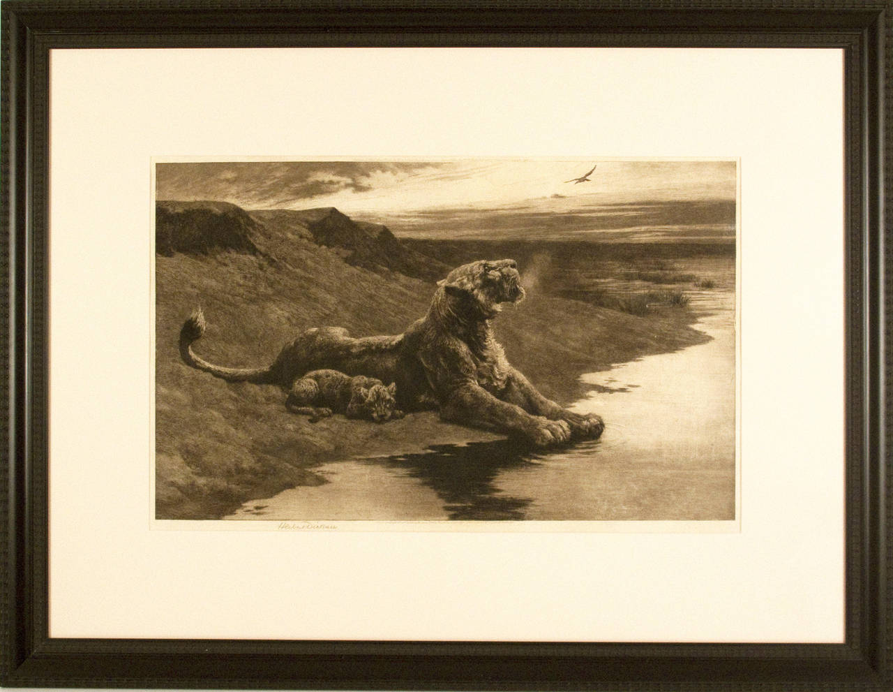 Herbert Dicksee Animal Print - Maternal Care, 1899