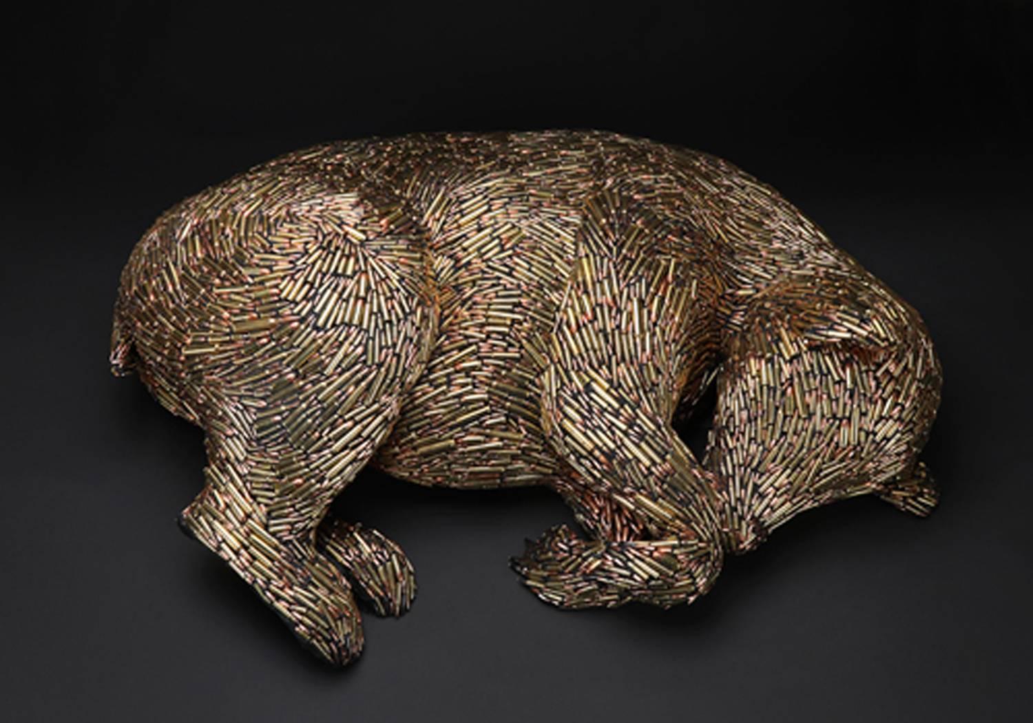 Mary Engel Figurative Sculpture - Hibernating Bear