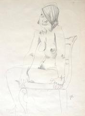 Female nude seated on a chair 