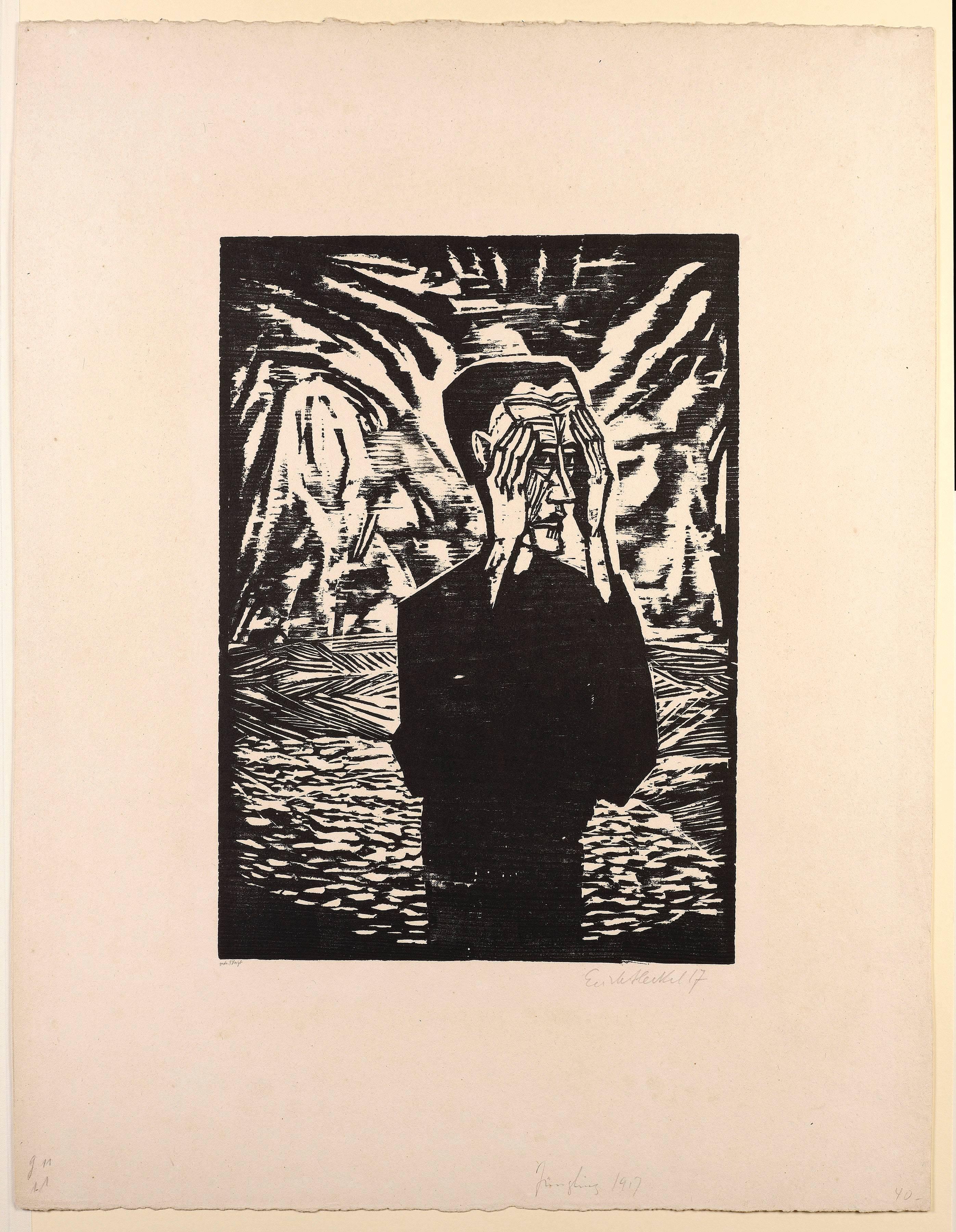 Mann in der Ebene (Man on the plain) - Print by Erich Heckel