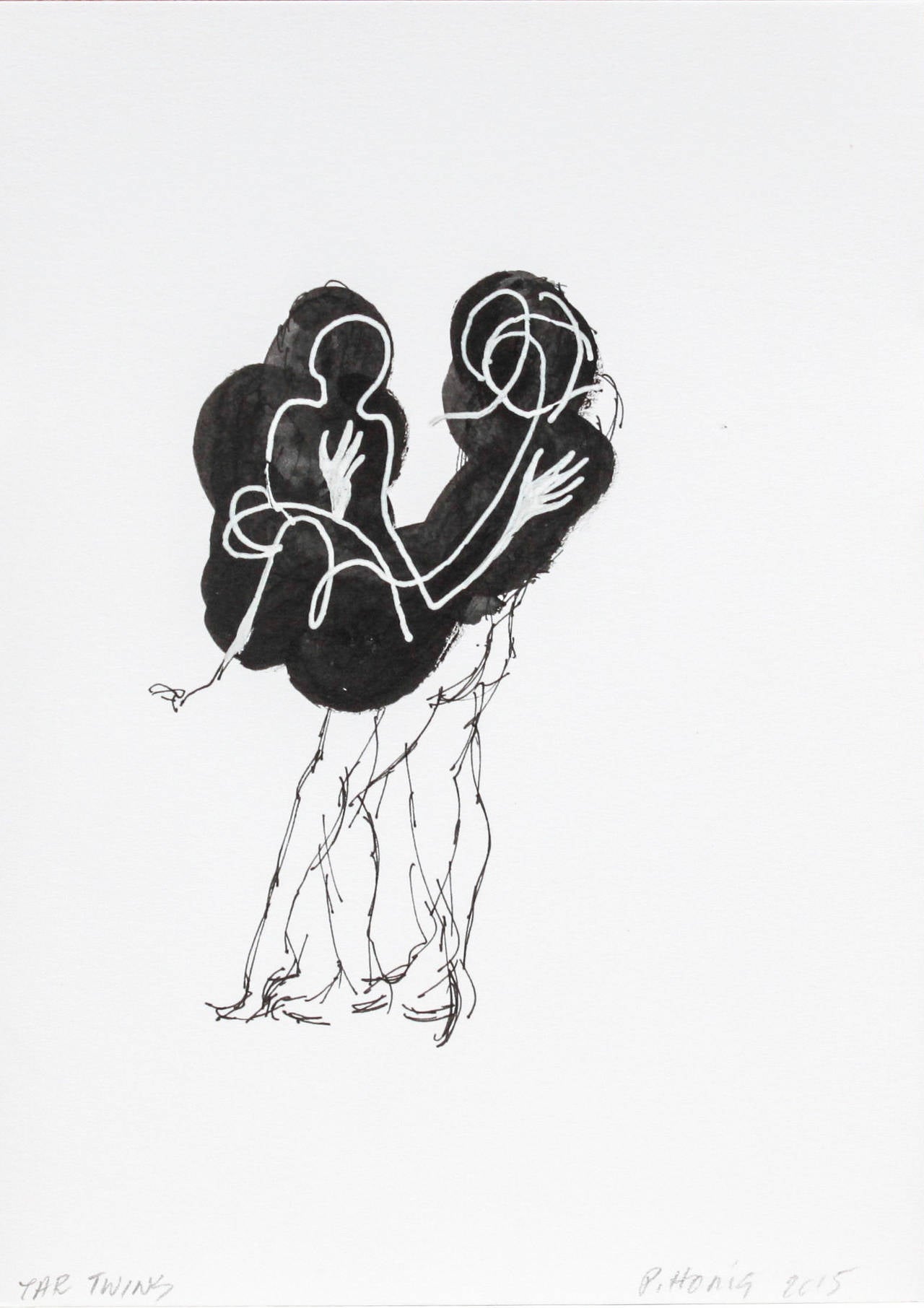 Peregrine Honig Abstract Drawing - Tar Twins