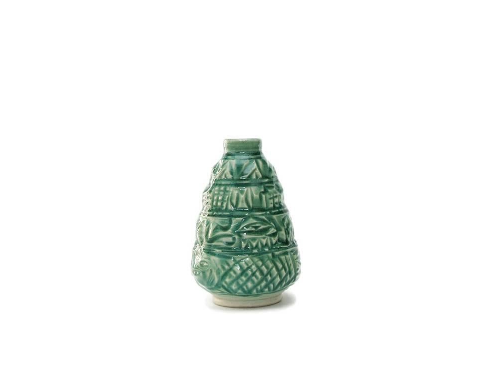 celadon glaze, carved porcelainBumpy Bump Vase